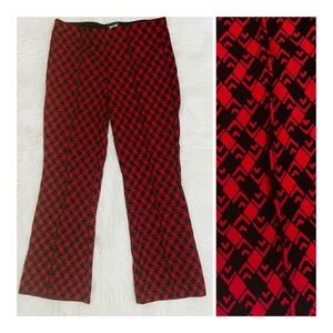 NWOT!! Anthropologie Maeve The Margot Kick-Flare Cropped Pants Red Rouge Sz M
